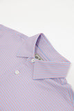 Old Tram William Stripe Performance Polo- Blue/Pink