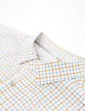 Old Tram Tattersall Fishing Shirt- Camel/Light Blue
