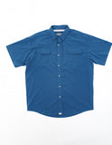 Old Tram Solid Fishing Shirt- Steel Blue