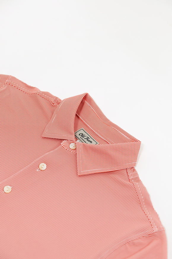 Old Tram Robert Performance Polo- Burnt Red