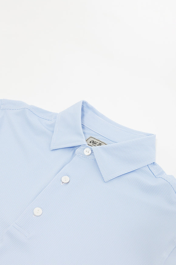 Old Tram Robert Performance Polo- Light Blue