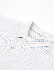 Old Tram Tattersall Fishing Shirt- Mauve/Light Blue
