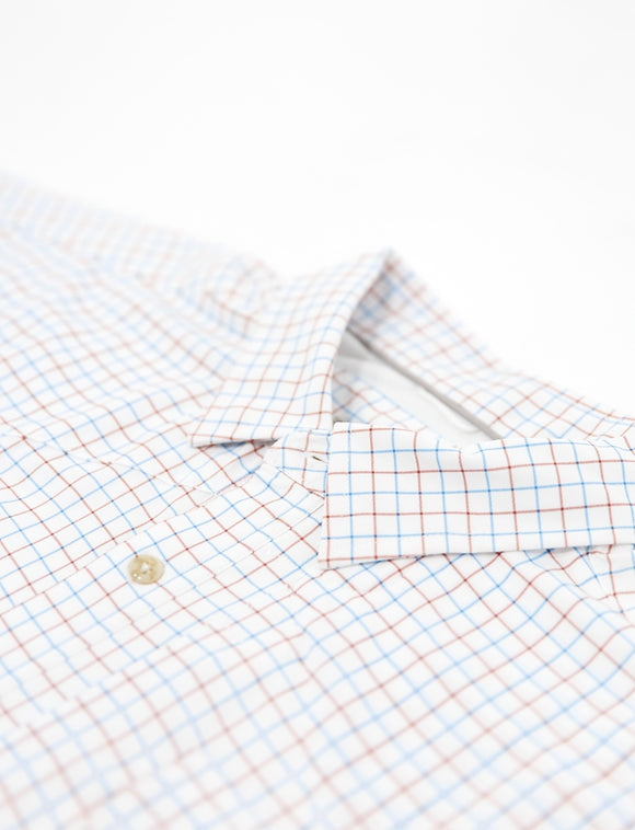 Old Tram Tattersall Fishing Shirt- Mauve/Light Blue