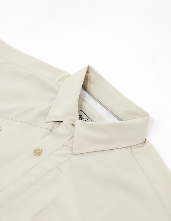 Old Tram Solid Fishing Shirt- Tan