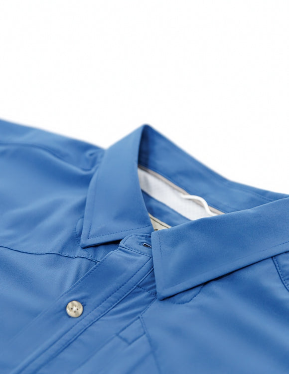 Old Tram Solid Fishing Shirt- Ocean