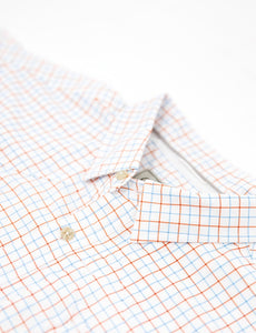 Old Tram Tattersall Fishing Shirt- Coral/Light Blue